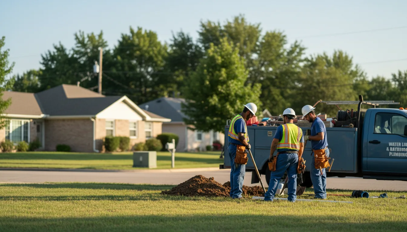 Residential water line and bathroom plumbing service in Hardin, MO